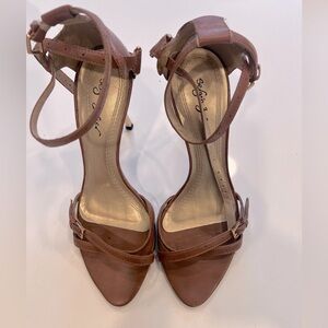 Sergio Zelcer brown with gold stiletto  heel size 8